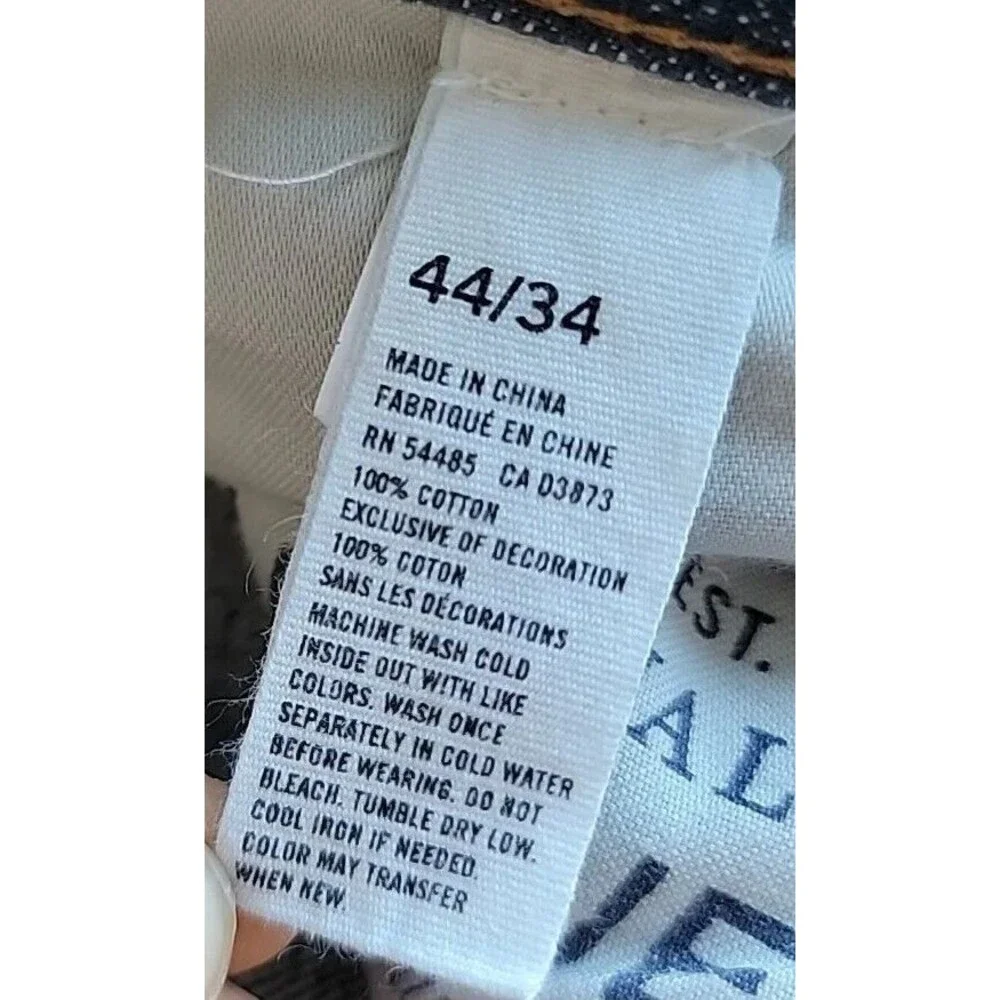 American Eagle Relaxed Straight Jeans Mens 44x34 Dark Wash‎ Blue Cotton Denim